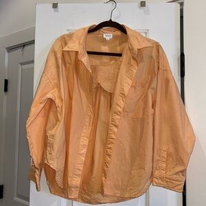 Le Lis Peach Oversized Button-Down Shirt with Tank